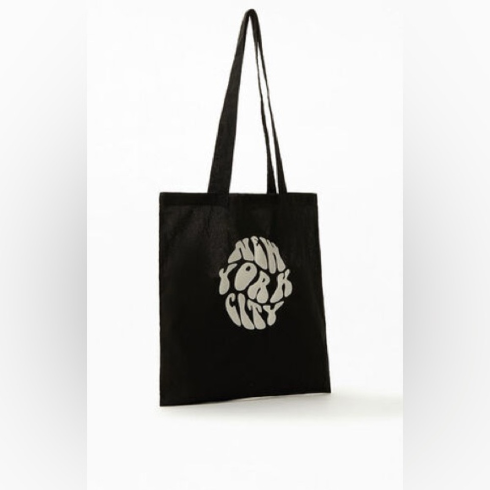 Brandy Melville Black Tote with White Graphic
